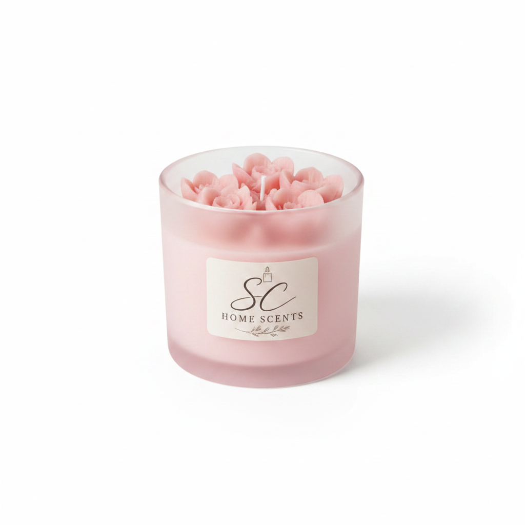 Freesia Floral Top Candle - Pink - Correct Label